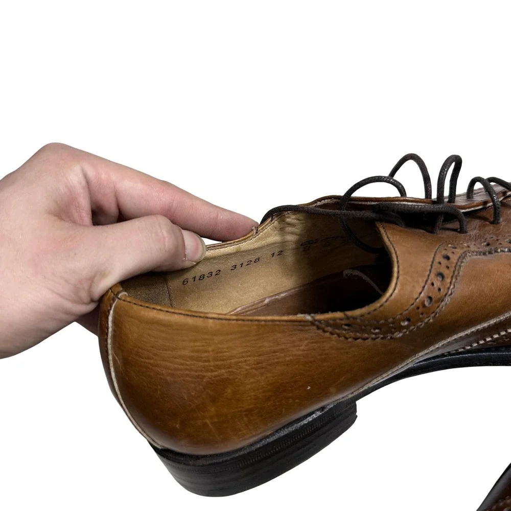 Westbury Wingtip Oxfords Mens 12 Tan Leather Goodyear Welted Brogue Dress Shoes
